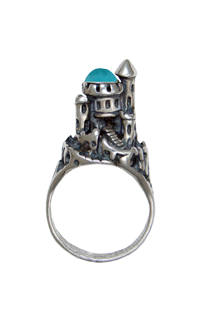 Sterling Silver Castle of Dreams Ring With Turquoise Size 5